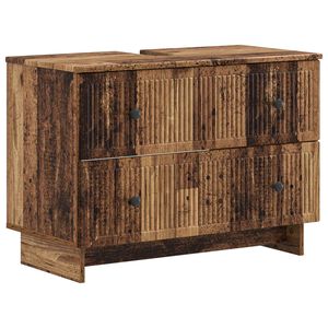 vidaXL Шкаф за мивка в баня EDE Старо дърво 82 x 41 x 59 см