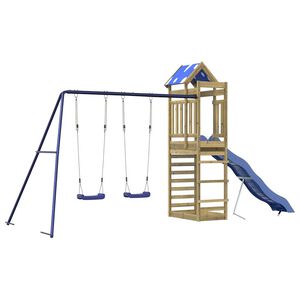 vidaXL Комбинирано детско съоръжение за игра, импрегниран бор
