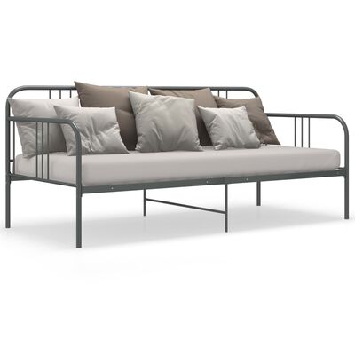 324751 vidaXL Sofa Bed Frame Grey Metal 90x200 cm