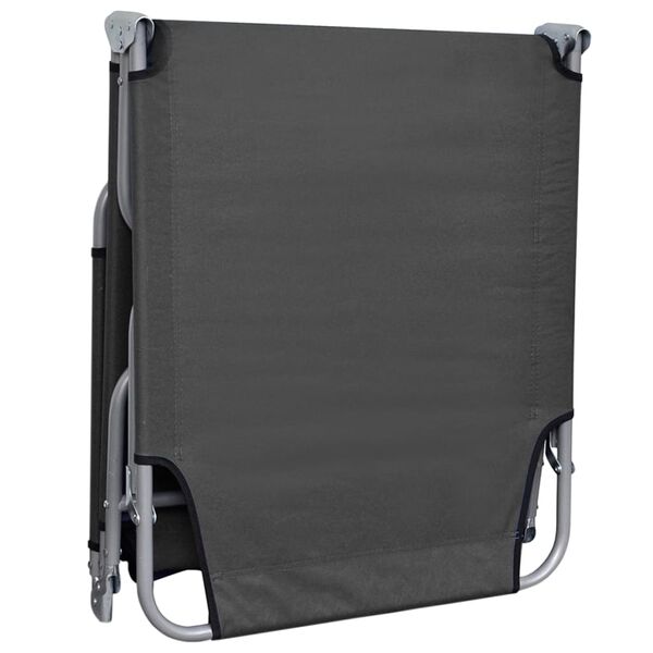 vidaXL Сгъваем шезлонг с регулируема облегалка, сив