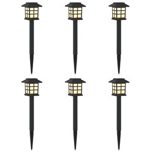 vidaXL Слънчеви лампи за външна употреба с колче за земя 6 pcs 38,5 см