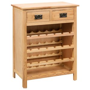 vidaXL Шкаф за вино, 72x32x90 см, дъбов масив