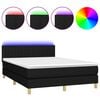 vidaXL Боксспринг легло с матрак и LED, черно, 140x190 см, плат