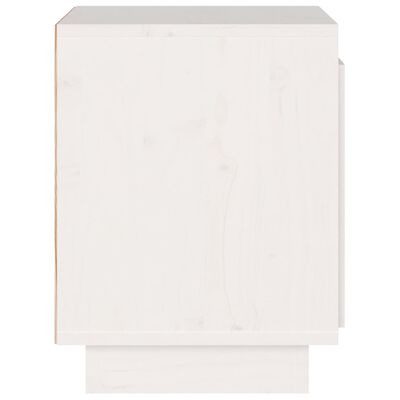 vidaXL Нощни шкафчета, 2 бр, бели, 40x30x40 см, борово дърво масив