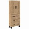 vidaXL Висок шкаф 2 бр. Дъб 69,5 x 34 x 180 см