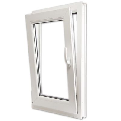 PVC прозорец, троен стъклопакет, дръжка с наклон в дясно, 600 x 1000 мм
