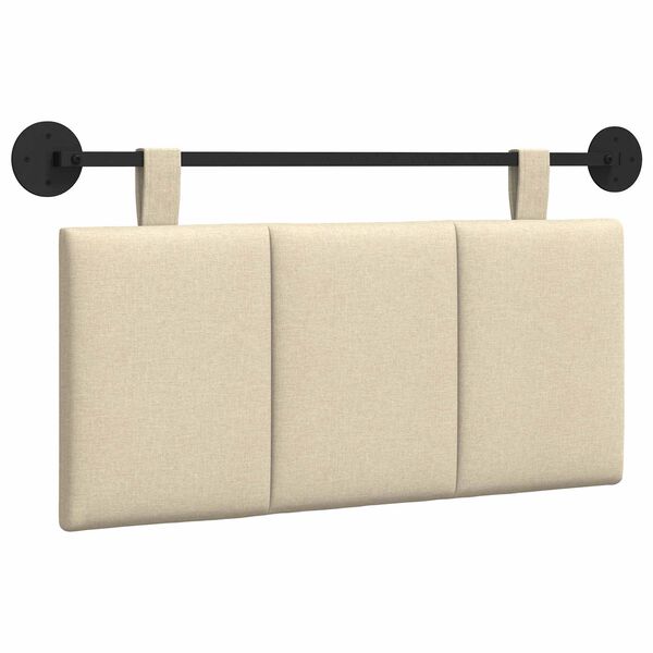 vidaXL Висяща табла Монтиране на стена Крем 100 x 55 x 5 см текстил