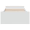 vidaXL Рамка за легло, с чекмеджета, без матрак, бяла, 75x190 см
