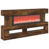 vidaXL Електрическа камина Опушен дъб 150 x 21 x 77 cm