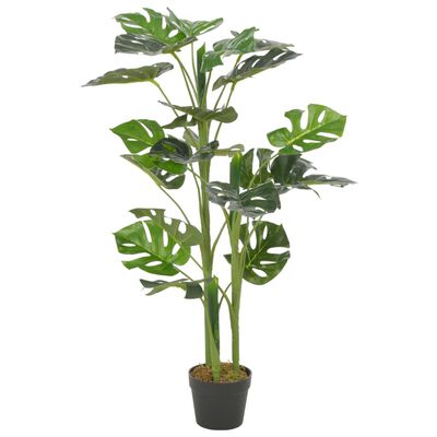 vidaXL Изкуствено растение монстера със саксия, зелено, 100 см