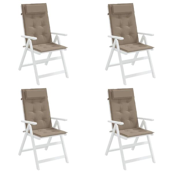 vidaXL Възглавници за стол с висока облегалка 4 бр таупе Оксфорд плат