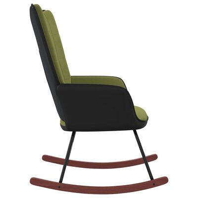 vidaXL Люлеещ се стол, светлозелен, кадифе и PVC
