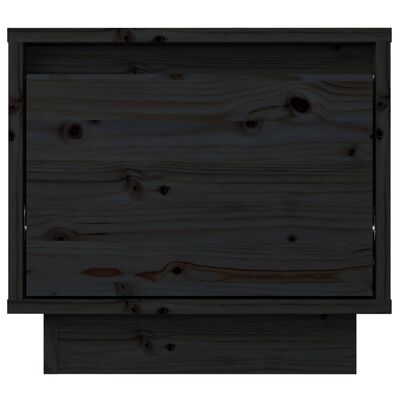 vidaXL Нощни шкафчета, 2 бр, черни, 35x34x32 см, борово дърво масив