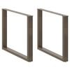 vidaXL Крака за трапезна маса, U-образни, 3 бр., естествена стомана, 100 x (72-73) см, стомана