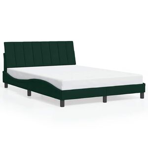vidaXL Рамка за легло без матрак Hanko, тъмнозелена, 120x200 см, кадифе