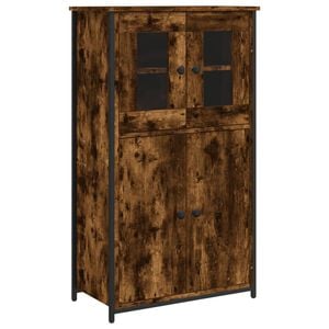 vidaXL Висок шкаф, опушен дъб, 62x32x106,5 см, инженерно дърво