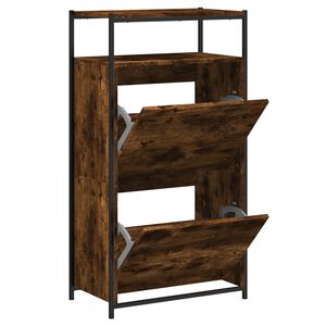 vidaXL Шкаф за обувки, опушен дъб, 60x34x112 см, инженерно дърво