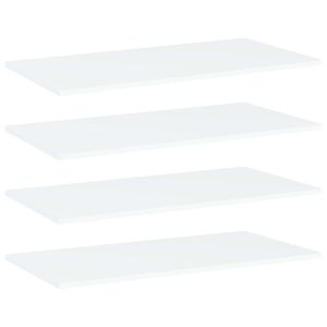 vidaXL Рафтове за етажерка, 4 бр, бели, 80x40x1,5 см, инженерно дърво