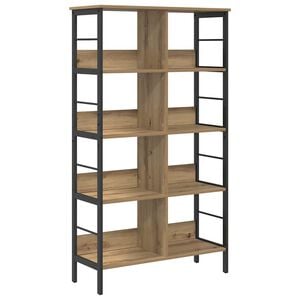 vidaXL Рафт за книги 8 нива 82 x 32 x 144,5 см Инженерна дървесина Дъб
