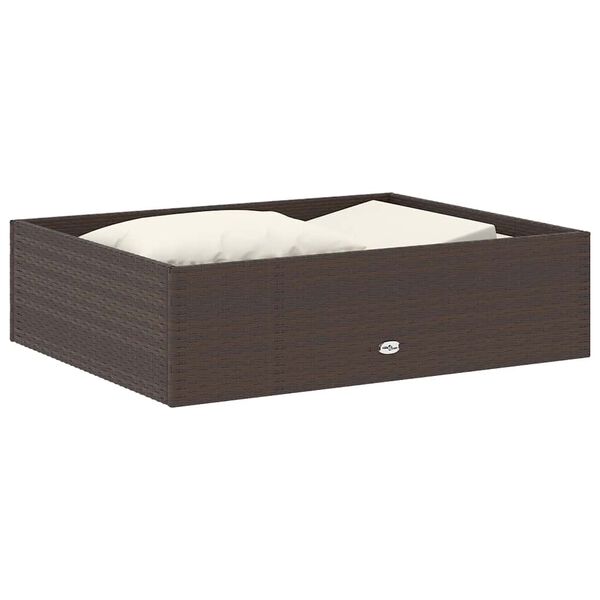 vidaXL Градински комплект с възглавници, 2 части, кафяв полиратан