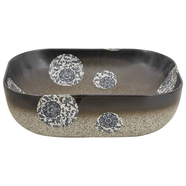 vidaXL Мивка за плот многоцветен правоъгълна 48x37,5x13,5 см керамика