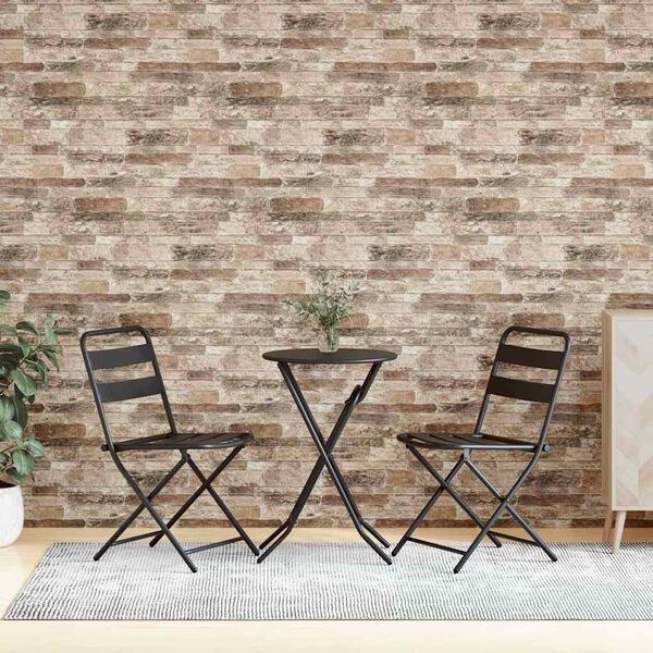 vidaXL 3D стенни панели, тухлен дизайн, шарени, 10 бр, EPS