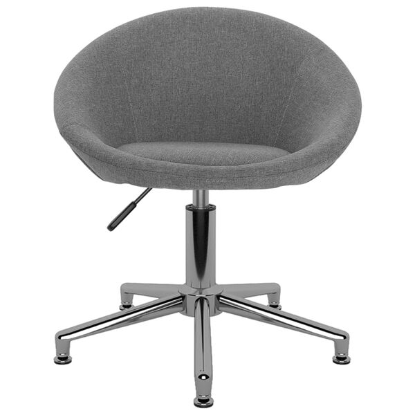 vidaXL Въртящ се трапезен стол, светлосив, текстил