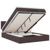 vidaXL Османска легло с матрак и LED, тъмнокафяво, 140x190 см, плат