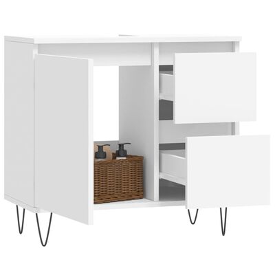 vidaXL Шкаф за баня, бял, 65x33x60 см, инженерно дърво