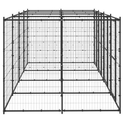vidaXL Външна клетка за кучета, стомана, 9,68 м²