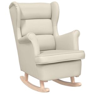 vidaXL Люлеещ се стол бял 74x90x102 cm Linen