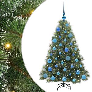 vidaXL С изкуствено коледно дърво с поставка Зелен 120 cm PE и PVC