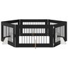 vidaXL Врата за кучета с поставки 6 pcs Черен дъб 100 x 60 cm