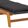 vidaXL Шезлонг с масичка, полиратан и акациева дървесина масив