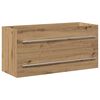 vidaXL Шкаф за мивка за баня, дъбов, 100x38,5x48 см, инженерно дърво