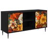 vidaXL ТВ шкаф GENNEP 102 x 33 x 51 см Черен дъб Инженерна дървесина