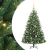vidaXL Изкуствено коледно дърво с хингед Зелено 120 cm PVC и метал