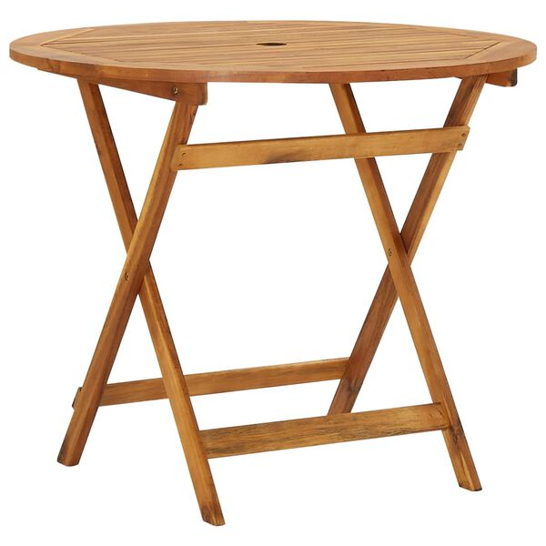 vidaXL Градински трапезен комплект, сгъваем, 5 части, акация масив