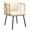 vidaXL Градински стол с възглавници Natural Poly Rattan