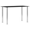 vidaXL Трапезна маса, черна, 120x60x75 см, закалено стъкло