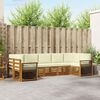 vidaXL Комплекти дивани 7 pcs Натурален и Крема Солидно акациево дърво