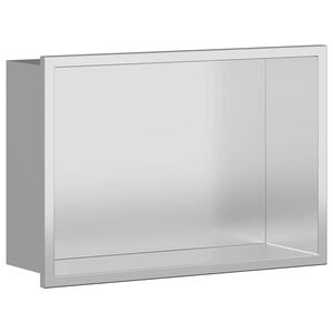 vidaXL Нишата за душ Сребристо 30 x 20 x 9,5 см Неръждаема стомана