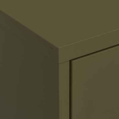 vidaXL Шкаф за съхранение, маслиненозелен, 80х35х101,5 см, стомана