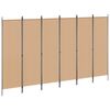 vidaXL Делител за стая с 6 панела Бежово 300 x 180 cm Текстил
