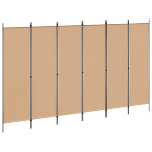 vidaXL Делител за стая с 6 панела Бежово 300 x 180 cm Текстил