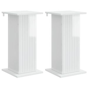 vidaXL Стойка за растения 2 pcs Бял гланц 30,5 x 30 x 60,5 см