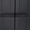 vidaXL Външен шкаф за съхранение, черен, 65x37x165 см, PP
