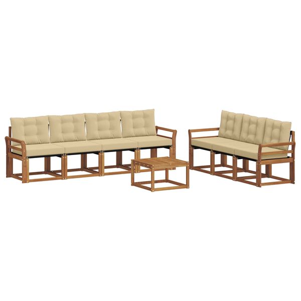 vidaXL Комплект дивани за открито 8 pcs Натурален и Бежов