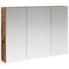vidaXL Шкаф с огледало за баня Старо дърво 100 x 14,5 x 70 см