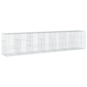 vidaXL Габионна кошница с покритие, 700x100x150 см, поцинковано желязо